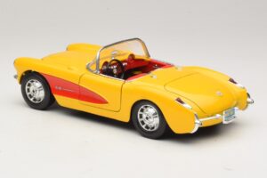 Chevrolet Corvette C1 Cabriolet Gul Rød Bburago 1:18 3034-M2 Metal — billede 7 af 8