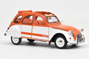 Citroen 2CV Spot Orange & Hvid Norev 1:18 181473 Metal