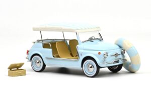 Fiat 500 Jolly Blå Norev 1:18 187793 Metal — billede 4 af 5
