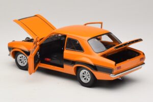 Ford Escort Mk1 RS1600 AVO Orange Med Sorte Striber Minichamps 1:18 100688104 Metal — billede 5 af 8