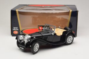 Jaguar SS100 Roadster Sort Bburago 1:18 3006-M3 Metal — billede 6 af 6