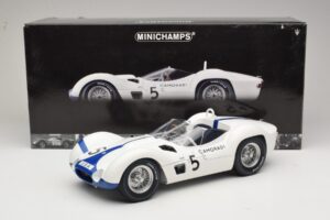 Maserati Tipo 61 #5 Camoradi S. Moss / D. Gurney 1000km Nurburgring Winner 1960 Minichamps 1:12 120601205 Metal — billede 8 af 8