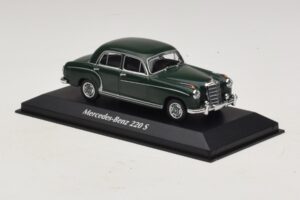 Mercedes 220 S W180 Mørkegrøn Maxichamps 1:43 940033001 Metal — billede 3 af 5