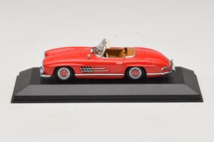 Mercedes 300 SL W198 Rød Med Brunt Interiør Minichamps 1:43 MB009 Metal