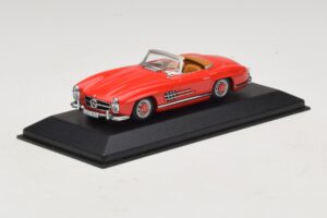 Mercedes 300 SL W198 Rød Med Brunt Interiør Minichamps 1:43 MB009 Metal — billede 2 af 5