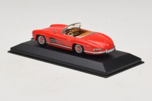 Mercedes 300 SL W198 Rød Med Brunt Interiør Minichamps 1:43 MB009 Metal — billede 3 af 5
