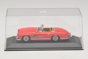 Mercedes 300 SL W198 Rød Med Brunt Interiør Minichamps 1:43 MB009 Metal — billede 4 af 5
