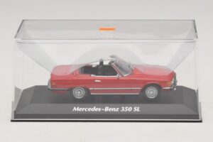 Mercedes 350 SL R107 Rød Maxichamps 1:43 940033432 Metal — billede 4 af 5