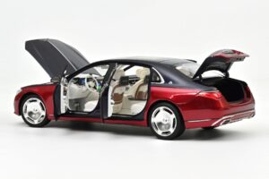 Mercedes Maybach S680 Z223 Nautical Blue & Patagonia Red Norev 1:18 183919 Metal — billede 2 af 2