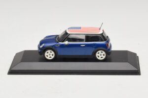 Mini Cooper S R53 Blå Med Amerikansk Flag Minichamps 1:43 MINI014 Metal