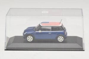 Mini Cooper S R53 Blå Med Amerikansk Flag Minichamps 1:43 MINI014 Metal — billede 4 af 5
