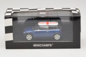 Mini Cooper S R53 Blå Med Engelsk Flag Minichamps 1:43 MINI012 Metal — billede 5 af 5