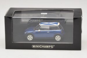 Mini Cooper S R53 Blå Med Skotsk Flag Minichamps 1:43 MINI016 Metal — billede 5 af 5