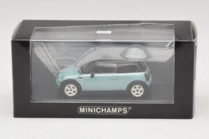 Mini Cooper S R53 Lyseblå Metallic Med Sort Tag Minichamps 1:43 MINI030 Metal — billede 4 af 4