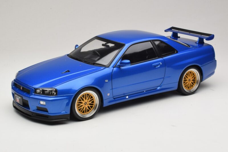 Nissan Skyline GT-R R34 V-Spec II Blå Metallic BBS Fælge KK-Scale 1:12 KKDC120211-2 Metal
