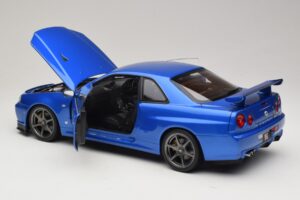 Nissan Skyline GT-R R34 V-Spec II Blå Metallic OEM Fælge KK-Scale 1:12 KKDC120211-1 Metal — billede 5 af 8