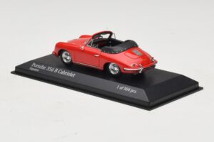 Porsche 356 B Cabriolet Rød Minichamps 1:43 400064331 Metal — billede 3 af 5