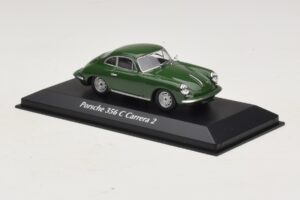Porsche 356C Carrera 2 Mørkegrøn Maxichamps 1:43 940062360 Metal — billede 3 af 5