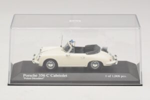 Porsche 356C Cabriolet Polizei Dusseldorf Minichamps 1:43 430062391 Metal — billede 4 af 5