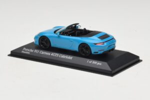 Porsche 911 991.1 Carrera 4 GTS Cabriolet Blå Minichamps 1:43 410067332 Metal — billede 3 af 5