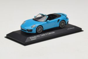 Porsche 911 991.1 Turbo S Cabriolet Blå Minichamps 1:43 410067182 Metal — billede 2 af 5