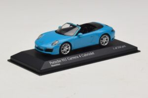 Porsche 911 991.2 Carrera 4 Cabriolet Blå Minichamps 1:43 410067232 Metal — billede 2 af 5