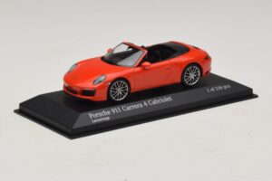 Porsche 911 991.2 Carrera 4 Cabriolet Orange Minichamps 1:43 410067231 Metal — billede 2 af 5