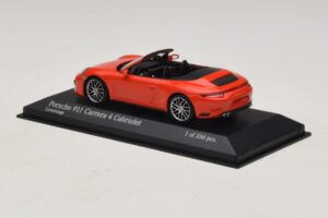 Porsche 911 991.2 Carrera 4 Cabriolet Orange Minichamps 1:43 410067231 Metal — billede 3 af 5