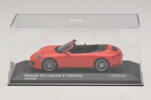 Porsche 911 991.2 Carrera 4 Cabriolet Orange Minichamps 1:43 410067231 Metal — billede 4 af 5