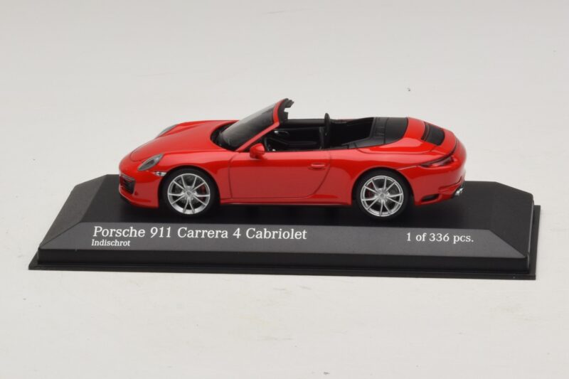 Porsche 911 991.2 Carrera 4 Cabriolet Rød Minichamps 1:43 410067230 Metal
