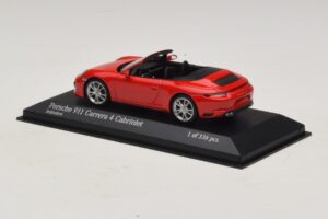 Porsche 911 991.2 Carrera 4 Cabriolet Rød Minichamps 1:43 410067230 Metal — billede 3 af 5