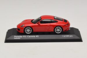 Porsche 911 991.2 Carrera 4S Rød Minichamps 1:43 410067240 Metal
