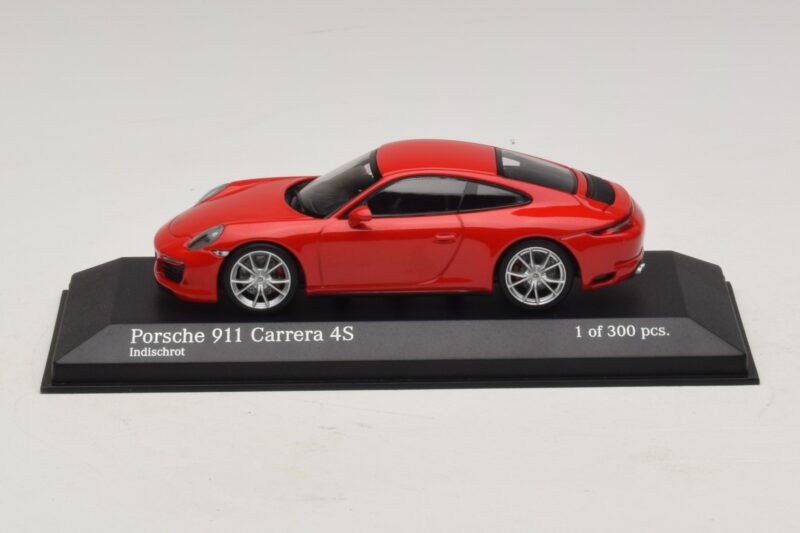 Porsche 911 991.2 Carrera 4S Rød Minichamps 1:43 410067240 Metal