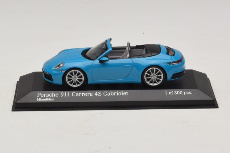 Porsche 911 992 Carrera 4S Cabriolet Blå Minichamps 1:43 410069332 Metal