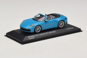 Porsche 911 992 Carrera 4S Cabriolet Blå Minichamps 1:43 410069332 Metal — billede 2 af 5