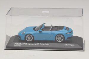 Porsche 911 992 Carrera 4S Cabriolet Blå Minichamps 1:43 410069332 Metal — billede 4 af 5