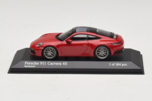 Porsche 911 992 Carrera 4S Rød Minichamps 1:43 410069321 Metal