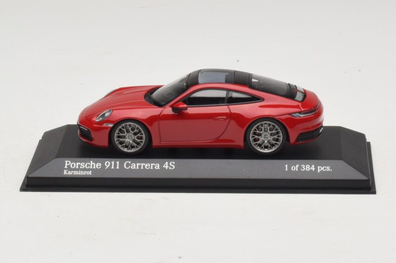 Porsche 911 992 Carrera 4S Rød Minichamps 1:43 410069321 Metal